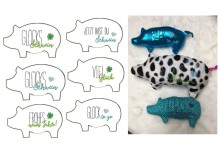 Stickserie ITH - Glücksschwein Schwein gefüllt